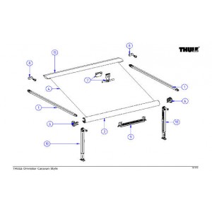 Left Hand &amp; Right Hand End Cap Roller Tube Thule Omnistor Caravan Style Awning Spare Parts (1500601173)