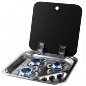 CAN 3 Burner Rectangular Gas Hob With Lid