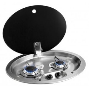 CAN 2 Burner Oval Gas Hob With Lid