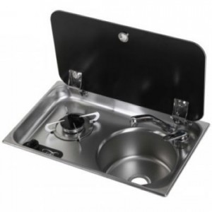 CAN Single Burner Sink and Mixer Tap COMBI Unit With Lid