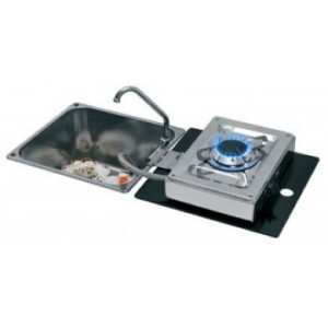 CAN 1 Burner Rectangular Sink and tap Folding Unit With Lid 350MM