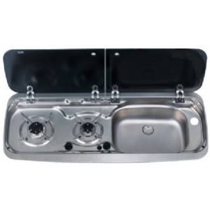 Smev 2 Burner Gas Hob and Sink Combination Unit Right Hand 9222