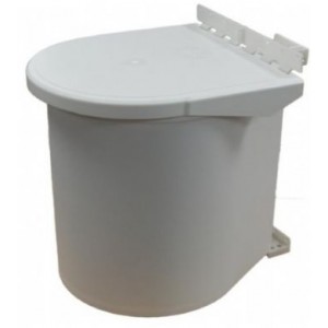 Plastic Kitchen Waste Bin White 8L