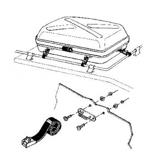 Omnistor Roof Box Mounting kit: Straps for fitting within a luggage rack, 6 pcs Omnistor 307892