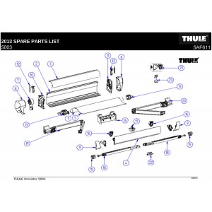 LH+RH Conn Lead Rail for Thule Omnistor 5003 Awning